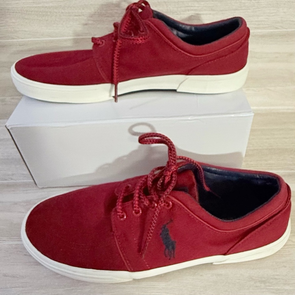 Polo Ralph Lauren Faxon Low Red Canvas Sneakers Men’s 10D
